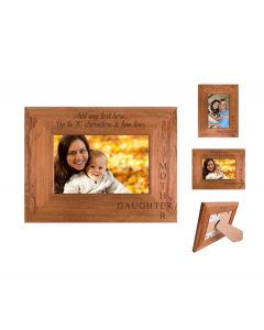 Engraved Rimu wood picture frames for mother and daughter gifts.