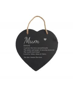 Personalised heart shaped hanging sign birthday gift for Mum