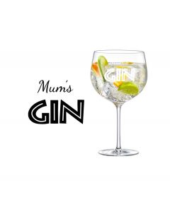 Laser engraved Gin glass for mum