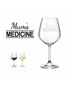Fun engraved crystal wine glass for Mother's day gifts