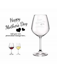 Personalised crystal wine glass for Mother's day gifts
