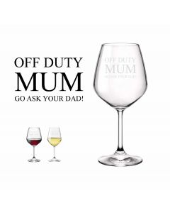 Funny engraved wine glass for mum