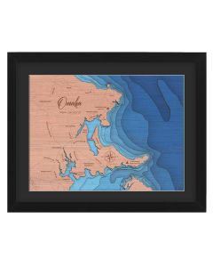 Omaha Framed Topographic Map - 9 Layers - Extra Large Frame Size