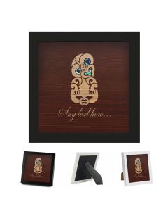 Māori Tiki framed art with personalised text option