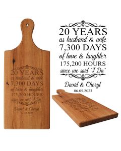 Rimu wood platter boards engraved with anniversary timeline