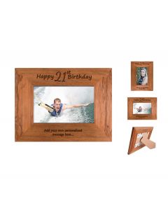 21st birthday engraved wood photo frames.
