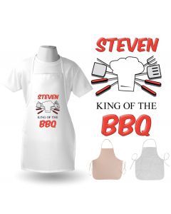 Personalised king of the BBQ aprons for men in New Zealand