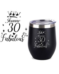 Personalised thermal cups with a fun fabulous design and option to add the person's name and age.