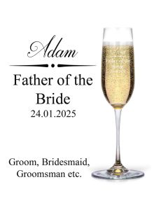 Wedding Champagne flutes personalised for the guests.