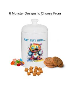 Personalised lolly jars with a fun monster design.