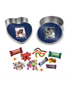 Personalised lolly gift tins for men that own dogs.