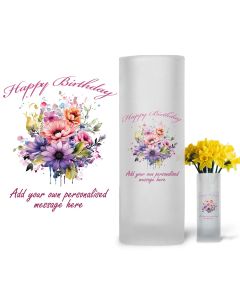 Personalised frosted glass vase for birthday gifts