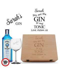 Personalised Gin gift set with stemmed gin glass