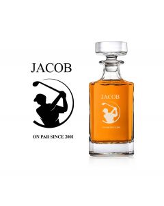 Personalised decanter with golf player design