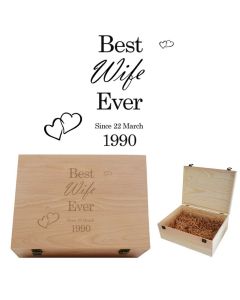 Personalised best wife ever keepsake gift boxes for wedding anniversaries