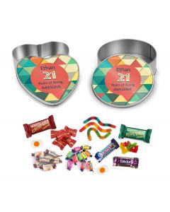 21st birthday gift personalised lolly gift tins