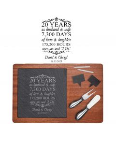 Wedding anniversary timeline personalised cheese boards.