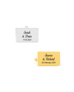 Personalised cufflinks for weddings and anniversaries