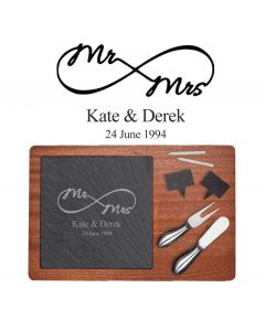 Personalised cheese boards infinity symbol for wedding and anniversary gift