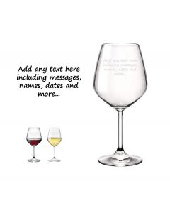 Personalised wine glass with any text