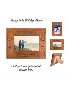 Personalised Rimu wood photo frame for 40th birthday presents
