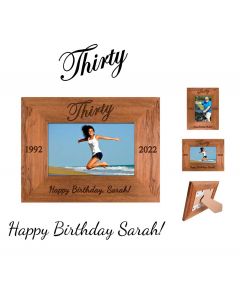 Personalised Rimu wood photo frame for birthdays