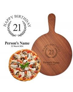 Personalised wood pizza boards for 21st birthday presents