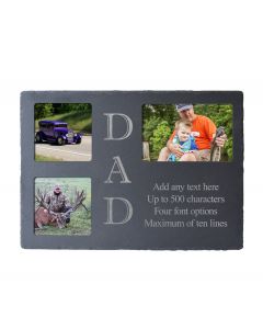 Personalised slate photo frame for Dad
