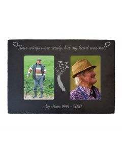 Personalised remembrance slate photo frame