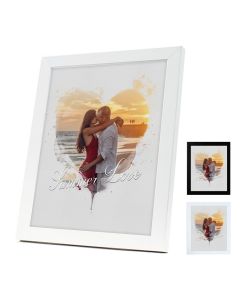 Personalised water colour painting heart photo frames