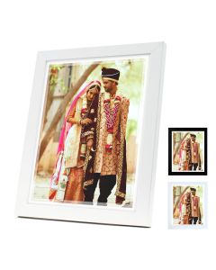 Photo frames with a faded border effect and white frame.