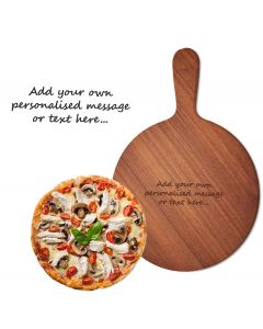 Wood pizza board engraved with your own text
