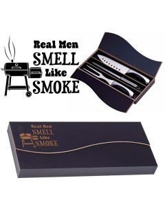 Real men smell like smoke carving knife gift sets
