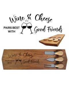 Wine and cheese pair best with good friends Rimu wood cheese boards