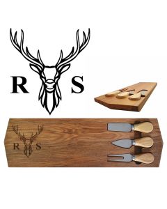 Personalised stag design Rimu wood cheese boards