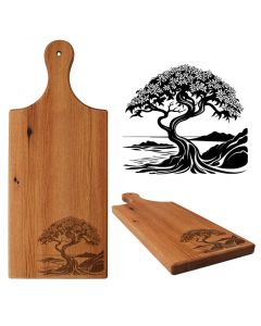 Reclaimed Rimu wood platter boards with a New Zealand Pohutukawa tree and islands design engraved