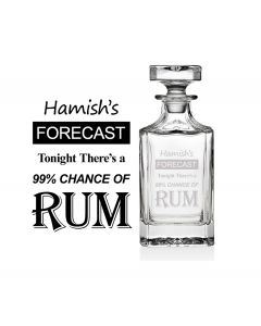 Rum decanter with a fun personalised design.