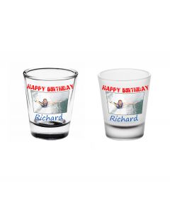Personalised birthday shot glasses with photo