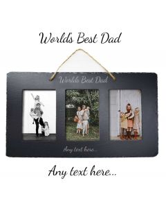 Personalised world's best dad slate photo frame