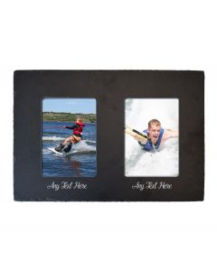 Personalised slate photo frame with two images