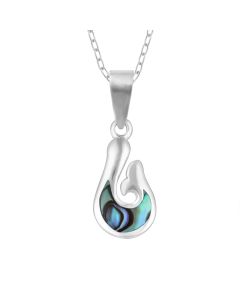 Sterling Silver Paua Hook Necklace