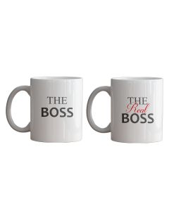 Gift mug sets for couples the boss the real boss