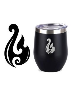 Stainless steel thermal cup Māori tribe fish hook design laser engraved