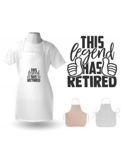 Kitchen apron this legend has retired design.