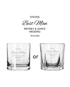 Whiskey glasses for the wedding guests
