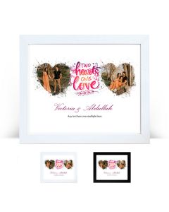 Two hearts one love personalised photo frames
