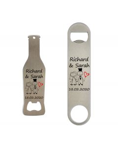 Personalised bottle opener for wedding gifts