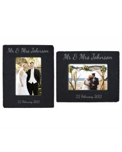 Portrait or landscape slate photo frame for wedding gifts