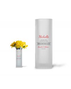 Personalised frosted glass vase for wedding gifts