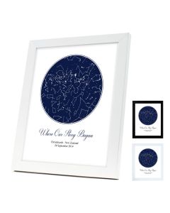Where our story began personalised star map photo frames for weddings and anniversaries.